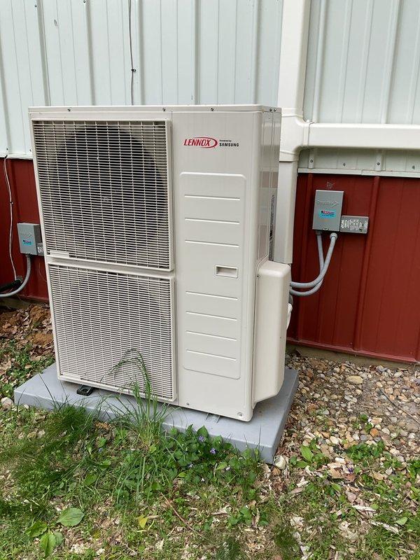 Completed second annual Platinum Level planned maintenance service on dual HVAC system consisting of outdoor Lennox heat pump unit and secondary condenser unit, both approximately 10 months old. Performed comprehensive inspection and maintenance on both systems including cleaning condenser coils, checking refrigerant levels and pressures, inspecting electrical connections and disconnect boxes, verifying proper amperage draw on compressors and fan motors, and testing thermostat operation. Replaced 16" x 25" x 4" air filters on both systems. Inspected condensate drain lines for proper flow and cleared any blockages. Verified all safety controls and limit switches functioning correctly. Checked mounting pads for levelness and stability on both units. Inspected electrical conduit and wiring for proper installation and secure connections. Confirmed both systems operating within manufacturer specifications with proper temperature splits across evaporator coils. All equipment labels, specific