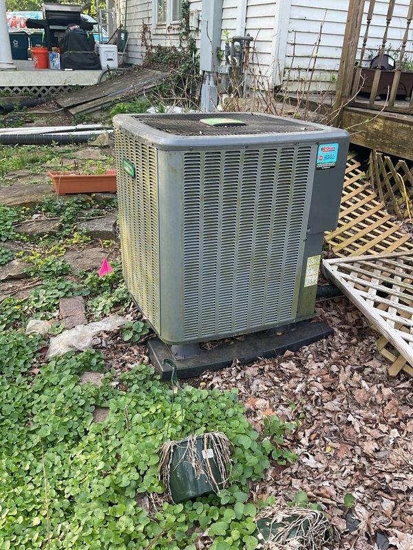 Completed Gold Level planned duo maintenance on two 5-year-old HVAC systems, including comprehensive inspection of both indoor and outdoor units, filter replacement with 20x25x5 media filters, and system performance verification. Inspected crawl space and root cellar areas to assess ductwork condition, identifying areas requiring resealing and repair of broken ducts for future service. Both systems operating within normal parameters; documented equipment condition with photos showing outdoor condenser unit and basement mechanical components including condensate drainage and ventilation piping.