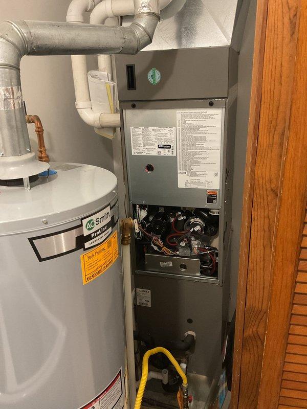 # HVAC Maintenance Completed

Performed comprehensive Platinum Level preventive maintenance on a 1-year-old residential HVAC system during the first annual service visit. Inspected indoor furnace unit and outdoor condensing unit, verified proper operation of all components, and replaced 16x25x5 air filter. All equipment found operating within normal parameters with no deficiencies noted.