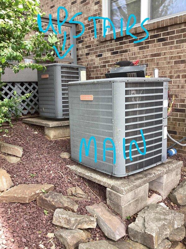 Responded to no cooling complaint on 20+ year old residential HVAC system with thermostat reading 74°F despite setpoint of 68°F and reported water accumulation at base of unit. Upon arrival, performed comprehensive system diagnostic including visual inspection of both outdoor condenser units and indoor air handler. Confirmed adequate airflow through supply vents and assessed refrigerant lines for proper insulation and potential leak points. Evaluated condensate drain system to identify source of water pooling at equipment base, checking for blockages in drain line and proper pan drainage. Inspected evaporator coil area for ice formation or frost buildup that could indicate airflow restriction or refrigerant issues. Checked electrical connections, capacitor function, and contactor operation on outdoor units. Measured temperature differential across evaporator coil and assessed system superheat and subcooling values to determine refrigerant charge status. Given the age of the system exce