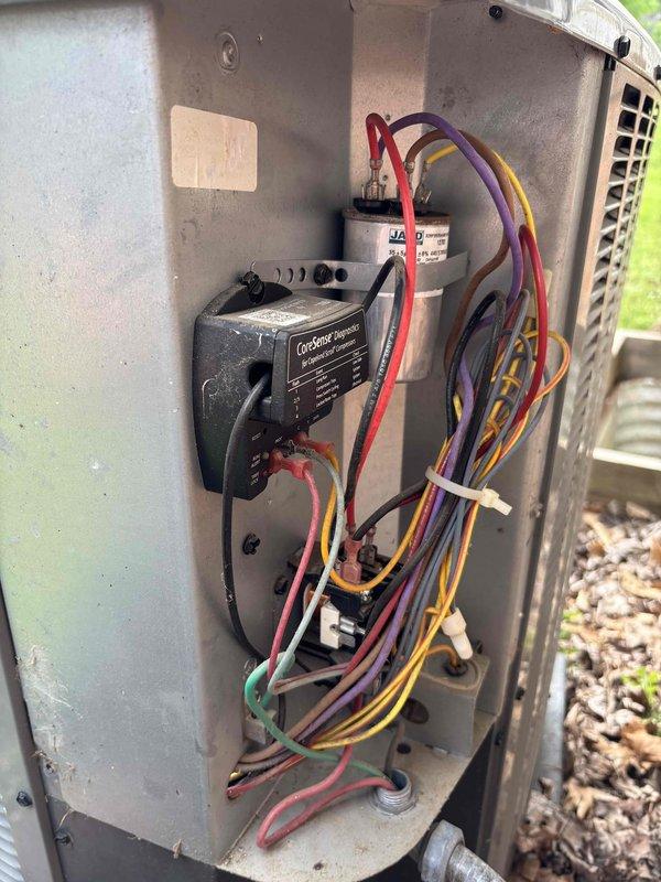 Completed annual planned maintenance visit for Gold Level service agreement covering two HVAC systems aged 5 years and 2 years respectively. Performed comprehensive inspection of both units including electrical components, capacitors, and CoreSense monitoring module. Verified proper operation of all controls and measured supply air temperature at 69.2°F at interior register. Replaced 16x25x5 and 14x20x1 air filters as part of routine maintenance protocol. All systems operating within normal parameters upon completion of service.