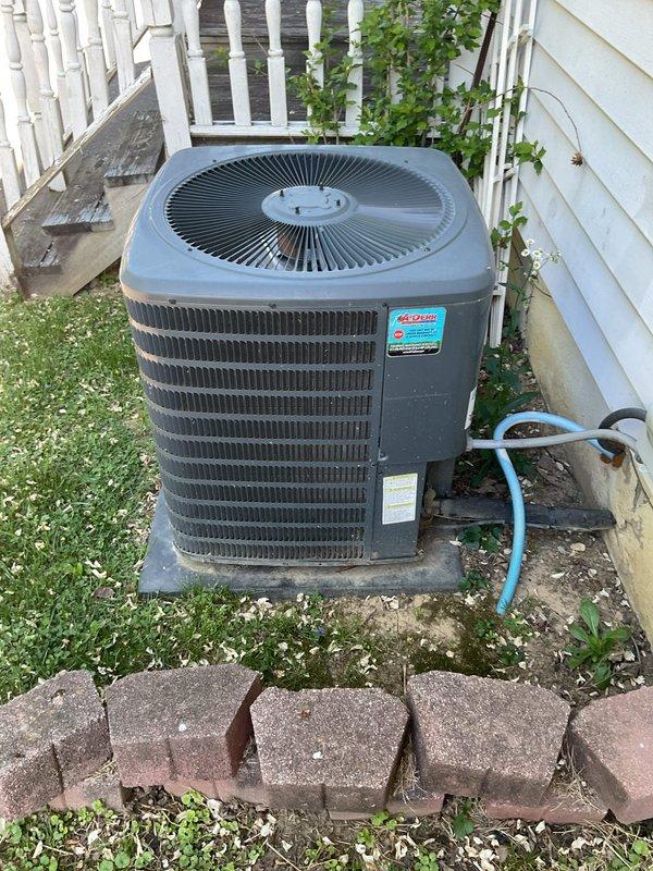 Completed scheduled preventive maintenance on a 5-year-old residential air conditioning system. Performed comprehensive system inspection of outdoor condenser unit, including visual assessment of cabinet condition, refrigerant line connections, and condensate drainage. Utilized Fieldpiece AC current clamp meter to measure amperage draw on compressor circuit, recording 0.50 amps during testing. Verified proper electrical connections and component operation. Condenser unit found in good operating condition with no deficiencies noted. System operating within normal parameters upon completion of tune-up service.