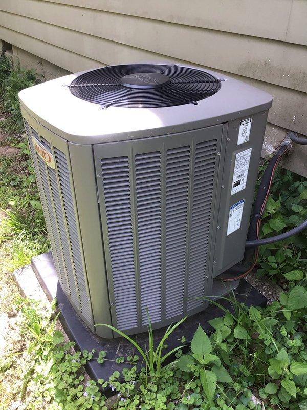 Completed Platinum Level maintenance on single-system HVAC unit during first-year service visit. Replaced 16x25x5 air filter at indoor air handler location and performed comprehensive inspection of outdoor condenser unit, verifying operational status and documenting equipment condition with photos.