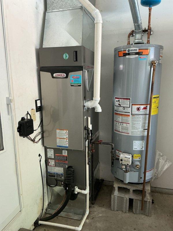 Completed annual planned maintenance on residential HVAC system including Lennox furnace and outdoor condensing unit. Performed comprehensive system inspection, changed 16x25x5 air filter, checked refrigerant lines and electrical connections, verified proper operation of all components, and documented equipment condition with photos. All systems operating within normal parameters with no issues identified during this first annual service visit.