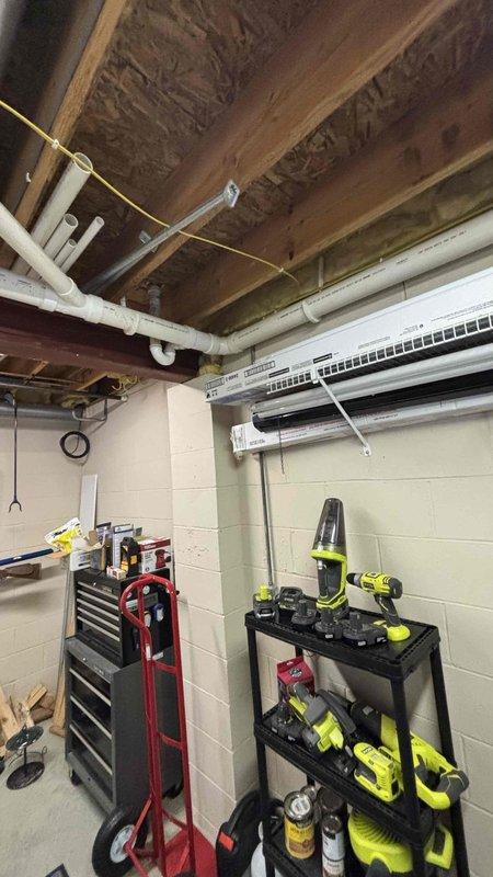 Conducted comprehensive replacement estimate for non-functioning HVAC system in residential basement mechanical room. Evaluated existing heating and cooling equipment, assessed ductwork and electrical infrastructure, documented current system configuration including mini-split unit, and provided complete replacement recommendations for both furnace and air conditioning components.