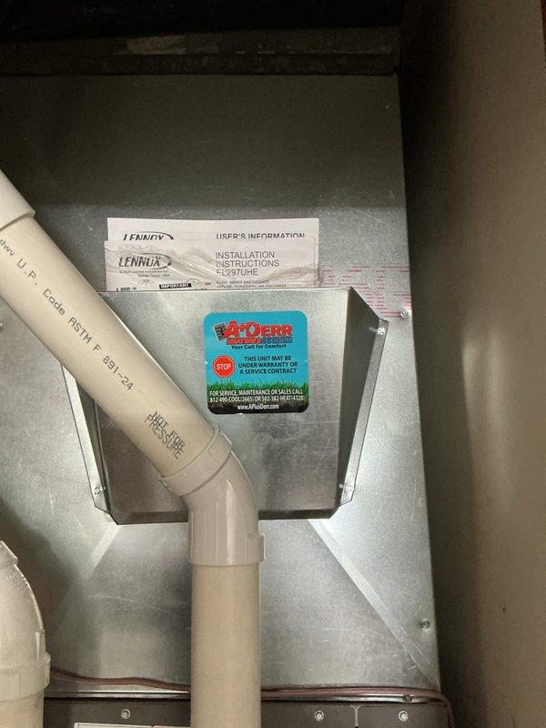 Completed annual Platinum Level maintenance on upstairs Lennox HVAC system with 16x25x5 filter. Inspected furnace/air handler unit, ECM blower motor control board, and all electrical connections. Verified proper operation of 24VAC control system, humidifier accessory terminals, and condensate drainage lines. All components found operating within manufacturer specifications, system performing as designed.