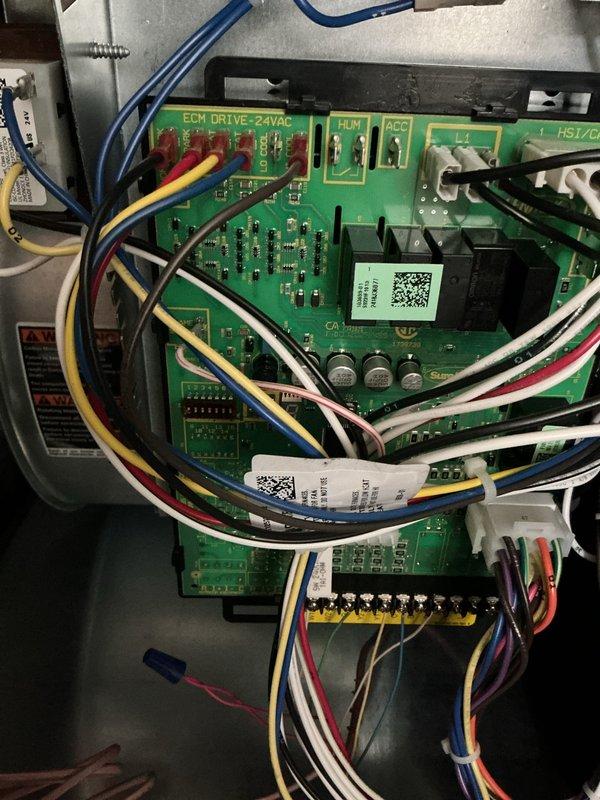 Completed annual Platinum Level maintenance on upstairs Lennox HVAC system with 16x25x5 filter. Inspected furnace/air handler unit, ECM blower motor control board, and all electrical connections. Verified proper operation of 24VAC control system, humidifier accessory terminals, and condensate drainage lines. All components found operating within manufacturer specifications, system performing as designed.