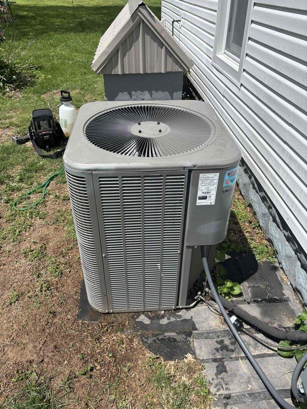 Completed Platinum Level preventive maintenance on a 3-year-old residential split system air conditioning unit. Serviced outdoor condenser unit and indoor air handler, replaced 16x25x5 air filter, performed comprehensive system inspection including electrical connections, refrigerant levels, and condensate drainage, and verified proper operation of all components. Unit tested and left in optimal working condition per manufacturer specifications.