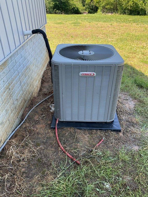 Completed planned preventive maintenance on residential Lennox air conditioning system. Performed comprehensive AC tune-up including inspection of condenser unit, refrigerant lines, electrical connections, and operational testing to ensure proper system performance for the cooling season.