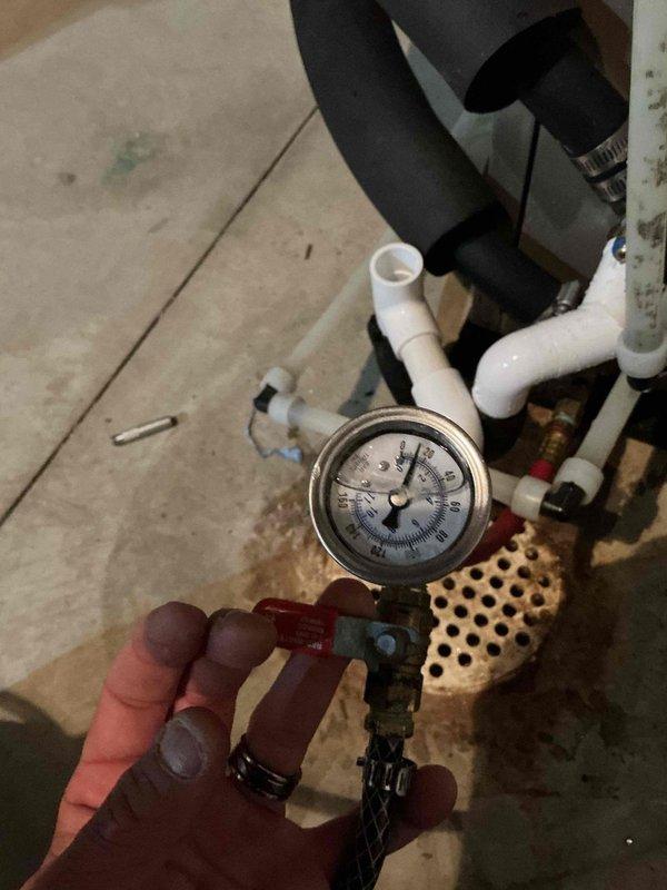 Performed follow-up site visit to diagnose non-operational electric heat strips that were identified during previous maintenance service. Conducted system pressure diagnostics using gauge testing at multiple connection points throughout the HVAC system, including assessment of refrigerant lines and associated plumbing components. Unable to restore heat strip functionality during this visit; additional follow-up appointment will be required with appropriate personnel to complete troubleshooting and repair of the electric heating elements.