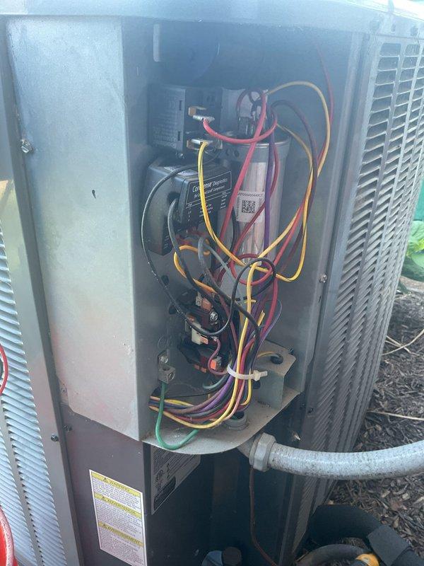 Completed platinum maintenance service on residential HVAC system during first visit of four-year maintenance plan. Performed comprehensive inspection of outdoor condensing unit and indoor furnace assembly, including examination of compressor, electrical connections, contactors, and all wiring terminations. Inspected heat exchanger, blower motor assembly, gas valve components, control board, and all safety devices. Installed 20x25x5 air filter. All components found operating within normal parameters with proper electrical connections and secure mechanical assemblies.