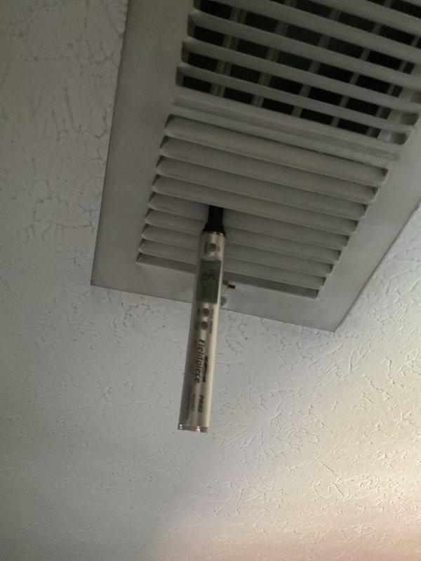 Completed monthly planned maintenance on a 5-year-old single HVAC system at a Gold Level residential property. Performed comprehensive system inspection including temperature diagnostics at supply register, removed and documented condition of return air grill showing significant dust accumulation on filter media, and replaced 14x24x1 air filter. This represented the second visit of the annual maintenance cycle, with system operating within normal parameters upon completion.