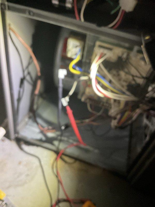 Responded to no cooling call on 3-year-old residential HVAC system. Upon arrival, confirmed system was completely non-operational with no power to unit. Performed diagnostic inspection of air handler and control systems. Examined electrical connections, control board, and low-voltage wiring within the air handler compartment. Identified faulty wiring connections and loose terminals affecting system operation. Secured all electrical connections, tested control voltage, and verified proper power supply to components. Cycled system through startup sequence and confirmed unit returned to normal operation with proper airflow and cooling output.