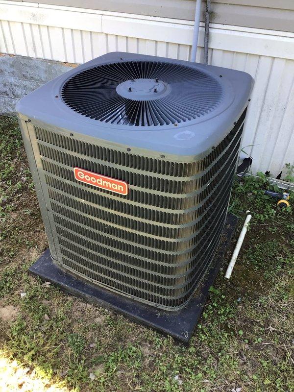 Completed first monthly Platinum Level maintenance on a 2-year-old Goodman HVAC system with 20x20x5 filter size. Performed comprehensive inspection of indoor air handler unit and outdoor condenser, verified system operation, checked refrigerant lines and electrical connections, and documented equipment condition with photos per maintenance protocol.
