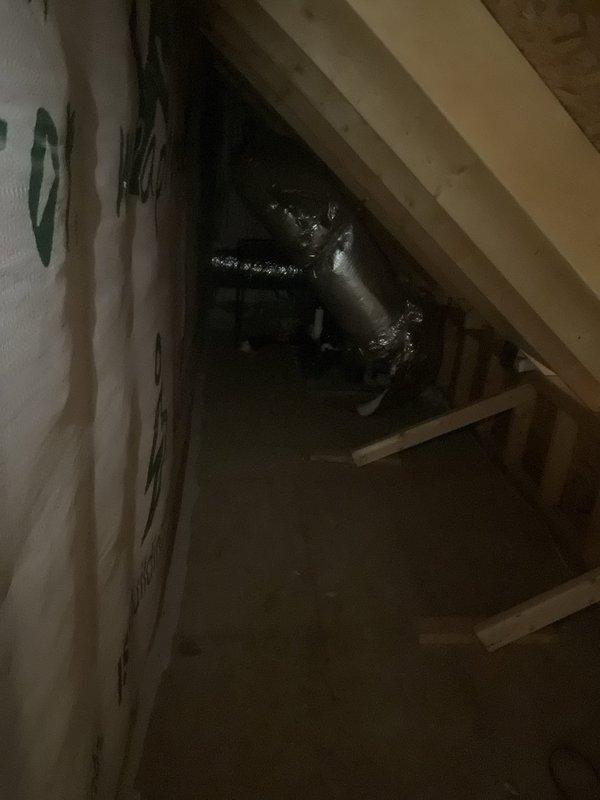 Completed annual planned maintenance on dual HVAC system for Gold Level member with two 5-year-old units utilizing 20x25x5 filters. Performed comprehensive inspection of both systems including attic-mounted equipment and ductwork, verified proper operation of all components, and documented conditions with photographic records of accessible areas including flexible ductwork routing and interior equipment access points.