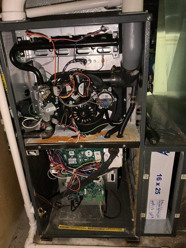 Completed second annual Platinum Level maintenance visit on 5-year-old Aspen refrigerant evaporator system (Model CC36B24175R157) with R-410A refrigerant and TXV. Performed comprehensive system inspection including blower motor operation, burner assembly condition, heat exchanger integrity, control board functionality, and all electrical connections; replaced 16x25x5 air filter and documented equipment specifications and serial number for service records.