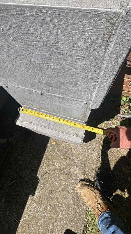 Completed comprehensive replacement estimate for 18-year-old HVAC system that was previously deemed not worth repairing by another contractor. Performed thorough assessment of existing outdoor condensing unit and ductwork system, taking detailed measurements of equipment dimensions and duct components to ensure proper sizing for replacement equipment. Documented current system configuration including insulated ductwork and outdoor unit placement near brick structure on concrete pad, photographed existing installation conditions, and provided homeowner with complete replacement options and recommendations for new HVAC system installation.