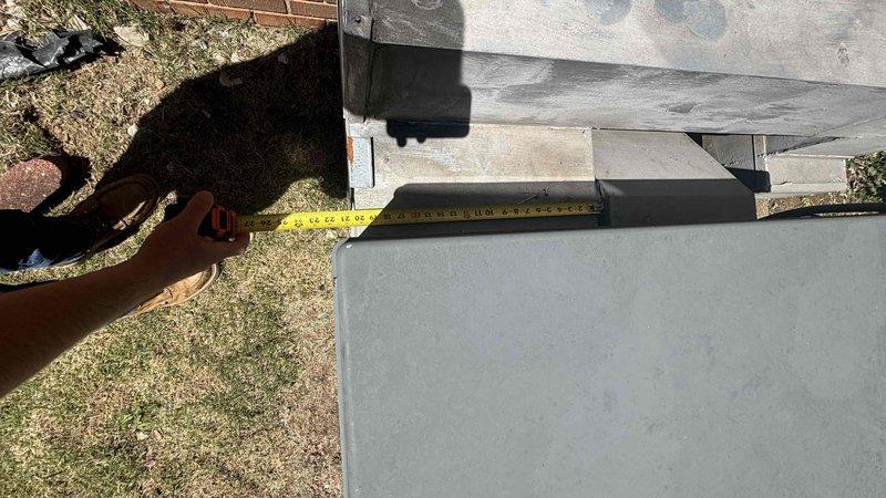 Completed comprehensive replacement estimate for 18-year-old HVAC system that was previously deemed not worth repairing by another contractor. Performed thorough assessment of existing outdoor condensing unit and ductwork system, taking detailed measurements of equipment dimensions and duct components to ensure proper sizing for replacement equipment. Documented current system configuration including insulated ductwork and outdoor unit placement near brick structure on concrete pad, photographed existing installation conditions, and provided homeowner with complete replacement options and recommendations for new HVAC system installation.