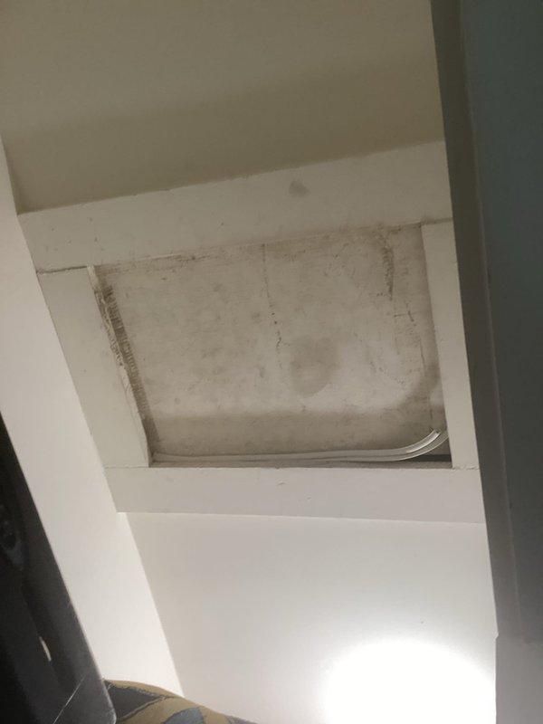 Responded to service call for attic HVAC system that was previously reported low on refrigerant but inaccessible during initial visit. Accessed attic unit and conducted thorough system inspection, documenting significant ductwork deterioration with visible moisture damage, discoloration, and potential microbial growth on interior duct surfaces. Measured duct openings and assessed overall system condition, capturing photographic evidence of compromised ductwork integrity and contamination patterns throughout accessible areas. Completed comprehensive evaluation that was unable to be performed during original planned maintenance visit due to access constraints.