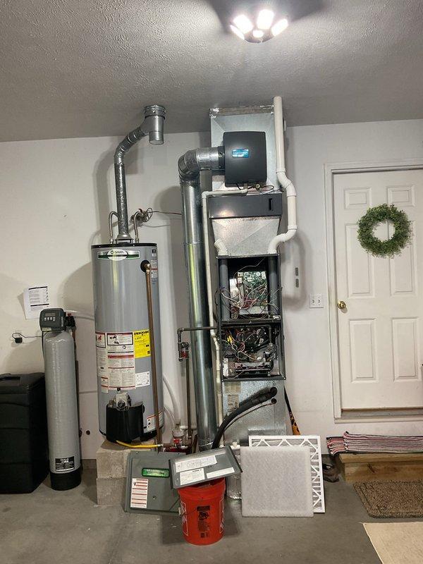Completed platinum-level preventative maintenance on 4-year-old residential HVAC system during second annual visit. Performed comprehensive inspection of outdoor condensing unit, verifying proper operation of compressor, capacitor, and ConServe Pro surge protection device. Checked all electrical connections and wire terminals for security and proper voltage. Inspected indoor air handler and furnace assembly, examining blower motor, control boards, and internal components for proper operation. Replaced 20x20x2 polarized media filter to maintain optimal airflow and indoor air quality. Verified refrigerant line insulation integrity and confirmed proper drainage. All equipment operating within manufacturer specifications. System ready for continued service, with annual maintenance renewal due.