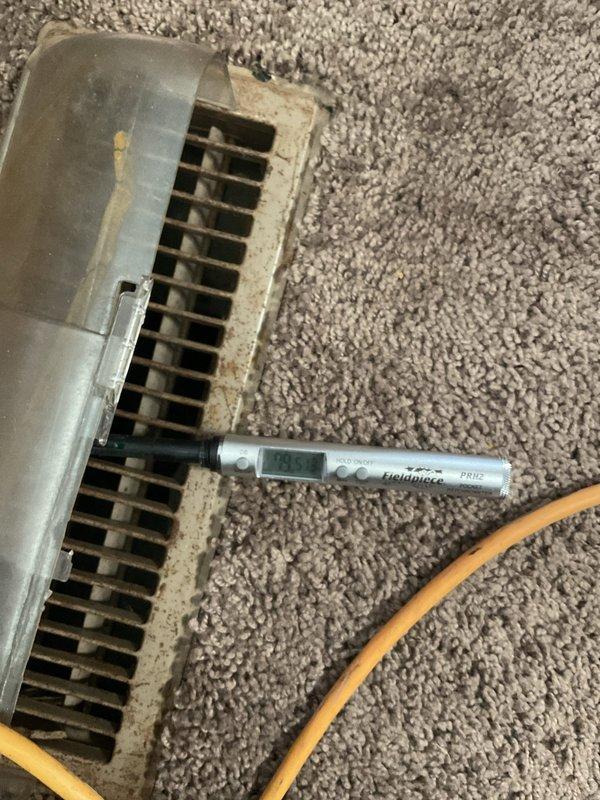 Completed Platinum Level planned maintenance on a 1-year-old single HVAC system. Performed comprehensive system inspection, replaced 16x20x5 filter, measured supply air temperature at floor register, and verified thermostat operation set to cooling mode at 74 degrees with auto fan setting. All components operating within normal parameters.