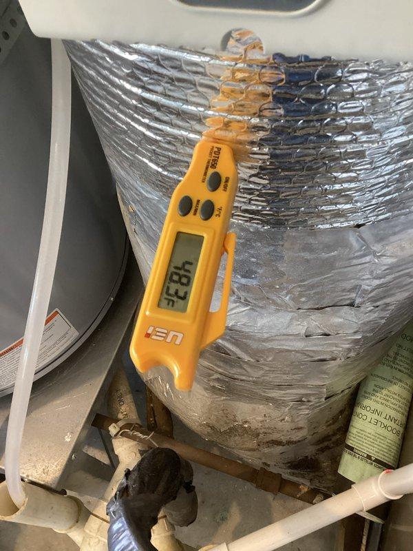 Completed planned single maintenance inspection per 3-month CFI schedule. Performed comprehensive system evaluation including supply air temperature verification at ductwork, measuring 52.3°F at main supply plenum using calibrated digital thermometer. Inspected outdoor condensing unit positioned on concrete pad at side of residence, confirming proper clearances and operational access. All equipment found operating within normal parameters with no deficiencies noted during this first scheduled maintenance visit.