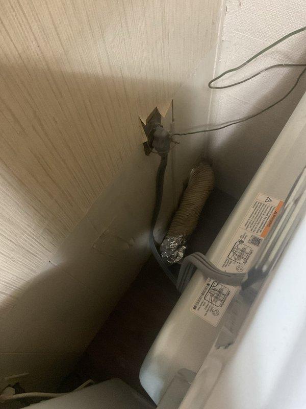 Responded to service call for dryer vent replacement and rerouting. Upon inspection, discovered significant fire and smoke damage in attic space around existing dryer vent termination point, with heavy black soot contamination on walls and ceiling near metal vent fitting. Assessed flexible corrugated duct routing and determined complete replacement was necessary due to safety concerns. Provided comprehensive estimate for removal of damaged ductwork, proper rerouting of new dryer vent system away from compromised area, and installation of code-compliant rigid or semi-rigid ductwork with appropriate termination to ensure safe operation and prevent future hazards.