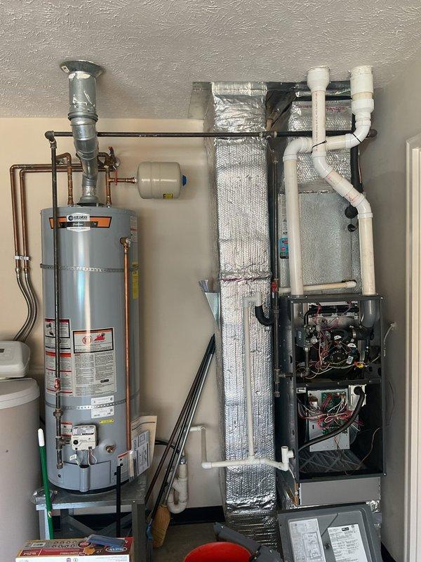 # HVAC Maintenance - Planned Single Maintenance

Completed Gold Level preventive maintenance service on a 9-year-old residential HVAC system, including thorough inspection of the furnace unit with access to blower motor assembly, gas valve, control board, electrical connections, and condensate drainage components. Verified all wiring connections, tested safety controls, inspected heat exchanger, and replaced 16x25x5 air filter to ensure optimal system performance and efficiency.