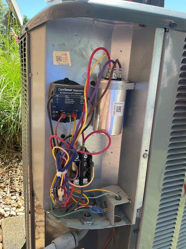 Completed Platinum Level maintenance on 3-year-old HVAC system during second annual visit. Performed comprehensive inspection of outdoor condensing unit including capacitor testing, electrical connections verification, and CoreSense diagnostic evaluation. Inspected indoor furnace assembly, control board operation, and blower motor components. Replaced 20x20x5 air filter and confirmed all system components operating within manufacturer specifications.