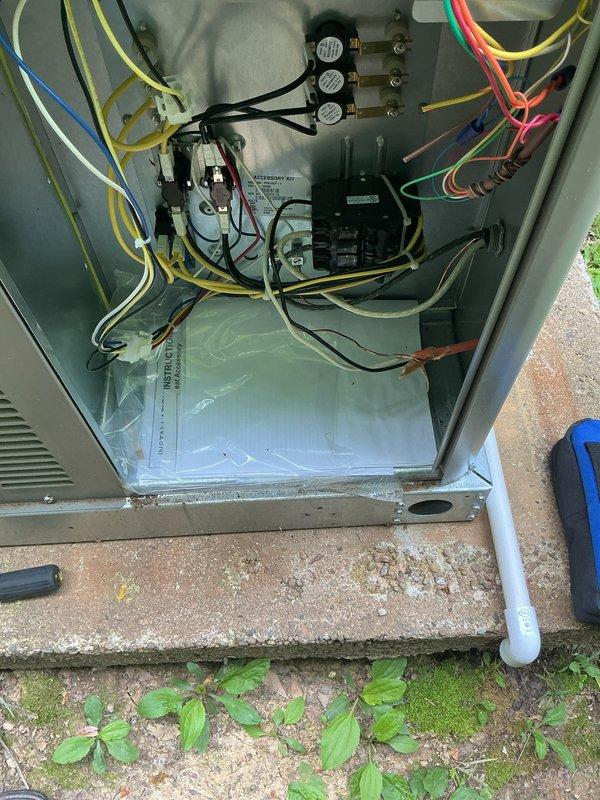Completed annual platinum-level maintenance on two-system residential HVAC installation, including packaged unit with 20x20x5 filter. Performed comprehensive inspection of outdoor package unit, verified all electrical connections and components, checked refrigerant lines and condenser operation, and documented system condition with photos. All systems operating within normal parameters with no issues identified during this first annual maintenance visit.