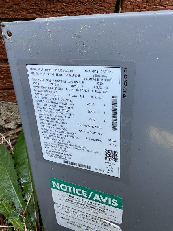 Responded to no cooling complaint on 5-year-old system with history of recurring refrigerant loss over the past couple years. Upon arrival, homeowner had turned system off due to inadequate cooling. Performed diagnostic evaluation on Goodman condenser unit model BA1A42GJJAA (manufactured 05/2021) and found heavily soiled air filter restricting airflow, which was documented and replaced. System was running at time of inspection with airflow present at registers and no ice formation on indoor coil. Given the reported pattern of repeated low refrigerant issues, recommended further leak detection and refrigerant charge verification to address underlying cause of cooling deficiency.