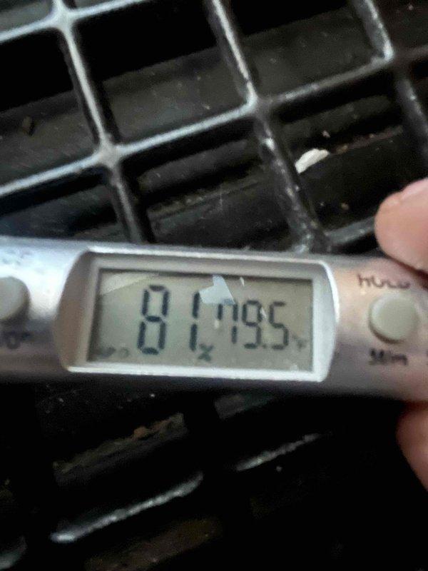 Completed first visit of planned duo maintenance on HVAC system. Verified system operation with temperature readings at 81.95°F and inspected control board displaying normal operational status. Noted 3-month maintenance interval with 16x25x5 filter specification for ongoing service schedule.