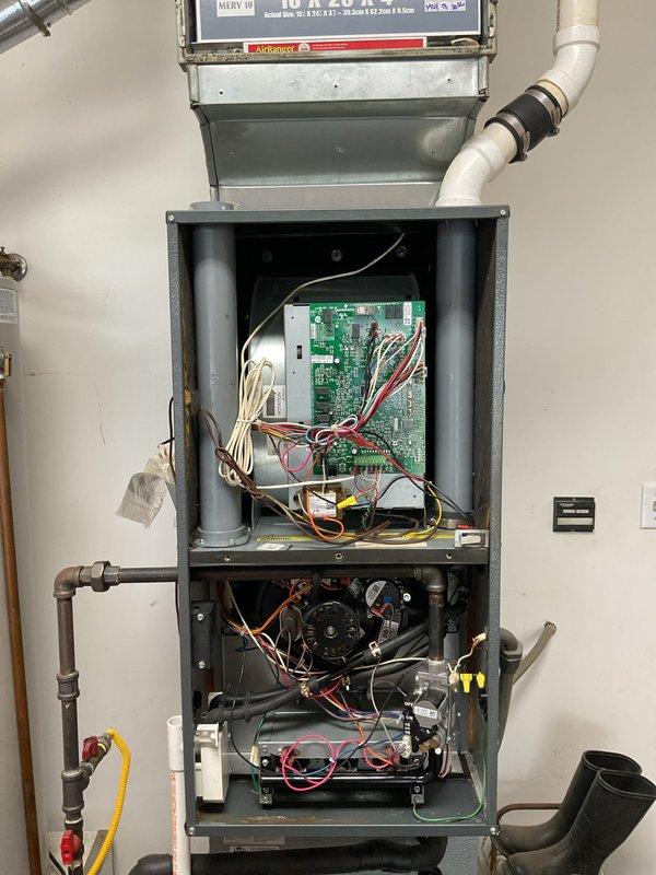 Completed Platinum Level maintenance on an 8-year-old HVAC system during the second annual visit. Replaced 16x25x4 air filter and polarized pad, inspected and tested all internal components including control board, blower motor assembly, and electrical connections. All system components operating within normal parameters; customer due for service agreement renewal.