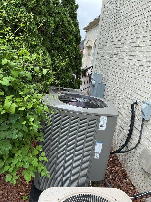 Completed annual second visit Platinum Level maintenance on a 2-year-old single HVAC system. Serviced indoor air handler and furnace unit located in attic space, replaced 20x25x5 filter, inspected all mechanical connections and ductwork, and verified proper operation of outdoor condensing unit. All components found operating within normal parameters with no issues identified.