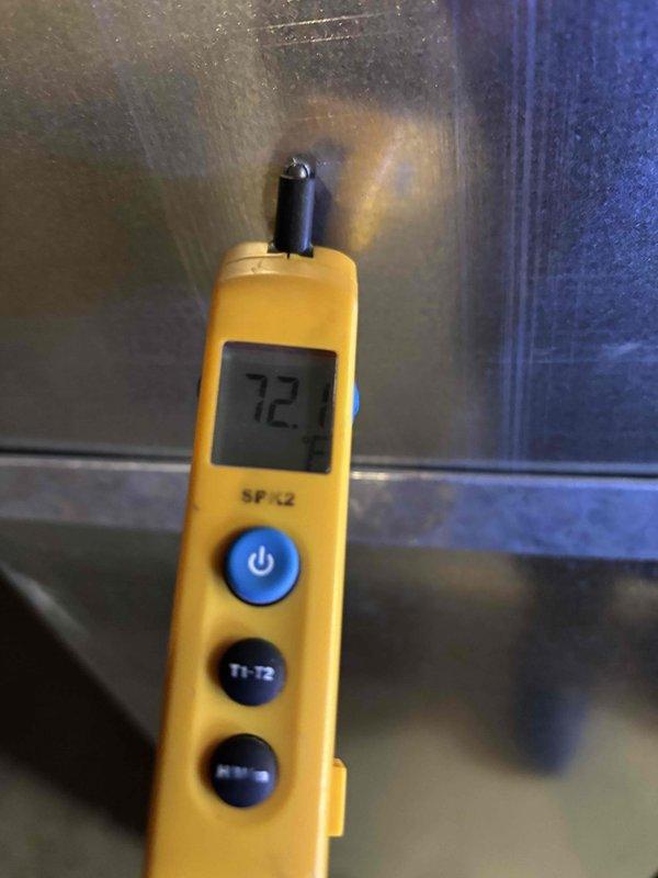 Completed planned maintenance on 4-year-old HVAC system during first service visit. Performed electrical diagnostics using digital multimeter to verify system performance and measured temperature differential across heat exchanger coils, recording 72°F reading. Inspected 16x25x5 filter and verified proper system operation with all components functioning within normal parameters.