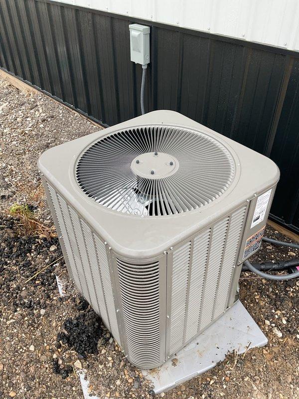 Completed annual Platinum Level planned maintenance on two HVAC systems at this location. Performed comprehensive inspection and service on Lennox ML13KC1-030-230A04 outdoor condensing unit (manufactured 06/2025, 11 months old) utilizing R-454B refrigerant. Verified all electrical connections, tested compressor operation (RLA 13.5, LRA 92), inspected condenser coil and fan motor assembly, confirmed proper airflow through louvered panels, and documented unit condition with photographic records. System operating within manufacturer specifications with no deficiencies noted. Customer is due for renewal.