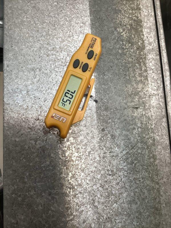 Completed first annual Platinum Level maintenance on a 1-year-old HVAC system. Replaced 16x25x5 filter, performed comprehensive system inspection, and recorded temperature differentials with supply air at 53.5°F and return air at 70.5°F, confirming proper system operation and cooling performance within manufacturer specifications.