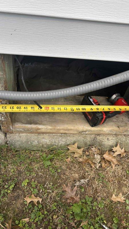 Provided estimate for temporary removal and reinstallation of main HVAC trunk line from crawlspace to allow foundation contractor access for repairs. Documented measurements and current configuration of flexible ductwork routing beneath structure, including approximately 15-19 inches of clearance requirements and connection points to existing system for proper reassembly upon completion of foundation work.