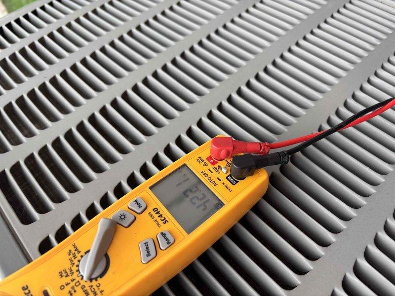 Completed first annual Platinum Level maintenance on a 9-year-old HVAC system. Performed comprehensive inspection including electrical testing with multimeter and temperature differential measurements across the system. Replaced 20x25x5 air filter and verified all operational parameters met manufacturer specifications.