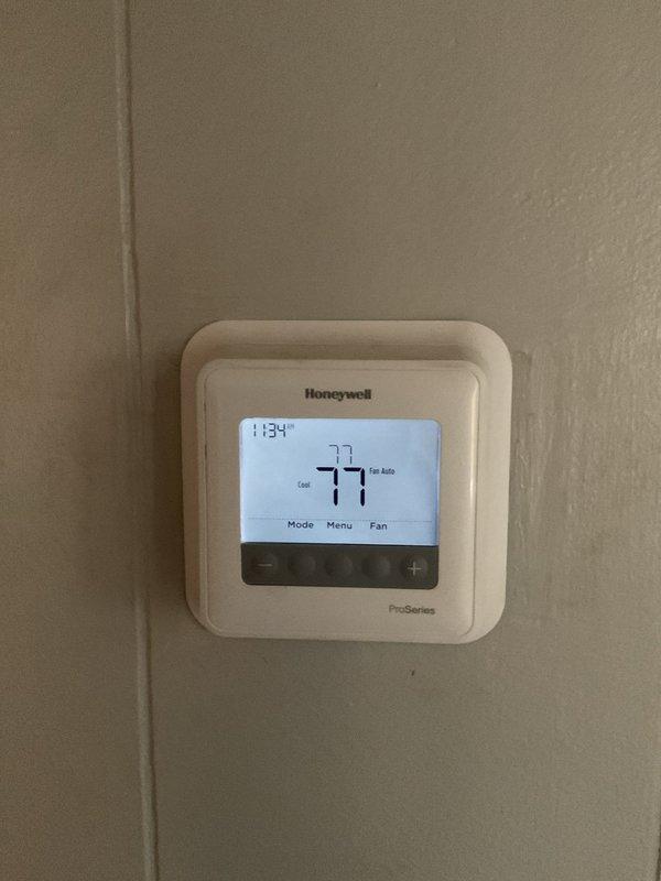 Completed annual Platinum Level maintenance on a 6-year-old HVAC system with 16x20x5 filter configuration during first scheduled visit. Verified thermostat operation and system controls, documented significant dirt and debris accumulation in return air area requiring attention to maintain optimal system performance and indoor air quality.