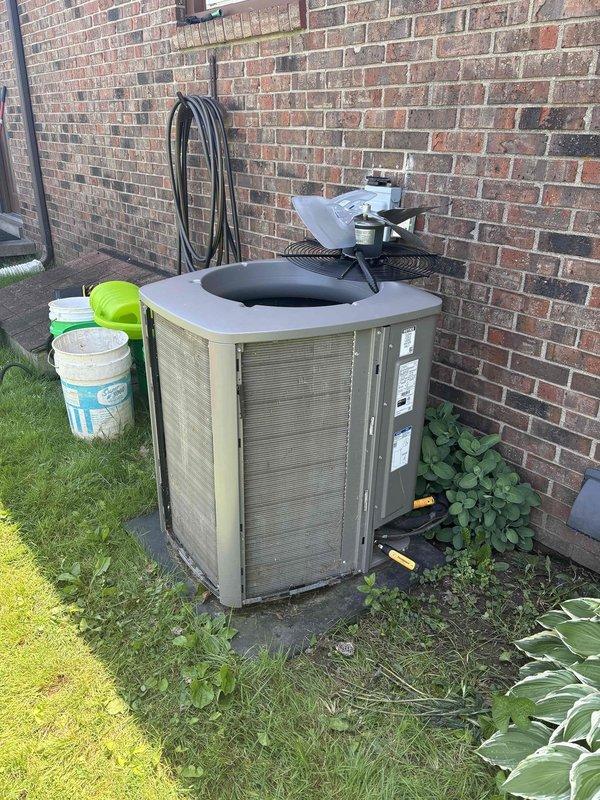 # HVAC Maintenance Summary

Completed platinum-level planned maintenance on a 3-year-old residential HVAC system during the first annual service visit. Performed comprehensive inspection of outdoor condensing unit, replaced 16x25x5 air filter, and verified system operation. Measured supply air temperature at 22.9°F, indicating proper refrigerant charge and cooling performance. Documented equipment condition with photos showing clean outdoor unit installation and proper airflow. All system components operating within manufacturer specifications with no immediate service needs identified.