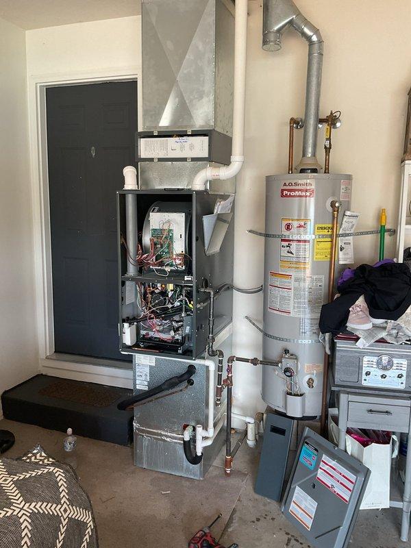 Completed monthly Platinum Level maintenance on a 4-year-old HVAC system. Accessed furnace cabinet, inspected all internal mechanical and electrical components including control board, wiring connections, blower motor assembly, and associated electrical systems. Replaced 16x20x5 air filter per maintenance schedule. Verified proper operation of all system components, checked electrical connections and circuit boards for secure mounting and proper function. Inspected ductwork connections, condensate management system, and associated plumbing. All equipment found operating within normal parameters with no immediate service needs identified. System ready for continued operation until next scheduled monthly maintenance visit.