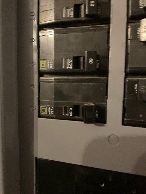 Performed comprehensive replacement estimate for 20-year-old non-operational HVAC system. Evaluated existing equipment, inspected return air vent installation in residential space, assessed electrical panel configuration including Square D circuit breakers with appropriate amperage ratings for HVAC application. Documented system components and residential infrastructure to provide complete replacement recommendation, capturing detailed photos of air distribution system and electrical service capacity for proper equipment sizing and installation planning.