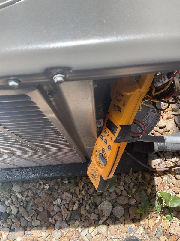 Completed monthly Platinum Level maintenance on a 2-year-old Lennox HVAC system including filter drop-off service. Delivered and inspected 16x25x5 filter for the indoor furnace unit located in utility closet. Performed electrical diagnostics on outdoor condenser unit using multimeter to verify proper voltage and amperage readings, confirming system operating within manufacturer specifications.