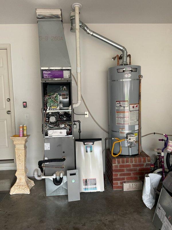 # HVAC Maintenance - Planned Single Maintenance

Completed annual Gold Level maintenance on 3-year-old HVAC system including furnace and water heater inspection. Performed comprehensive system evaluation with front panel removed to access and inspect internal components, circuit boards, wiring, and mechanical assemblies. Verified proper operation of all equipment, inspected gas connections including flexible gas lines, examined plumbing connections and copper piping, and documented system condition through photographic records. All components found operating within normal parameters with no immediate service needs identified.