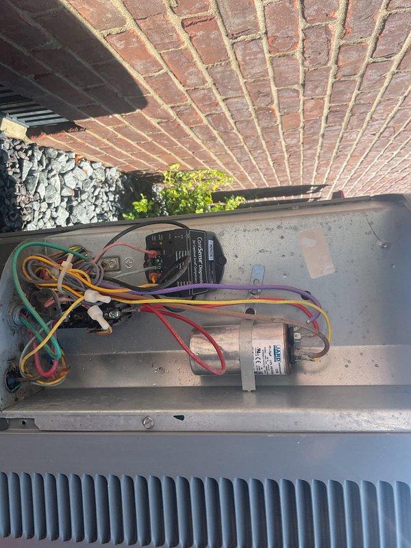 Completed Platinum Level maintenance on single HVAC system including inspection of outdoor condensing unit and indoor air handler. Performed filter replacement with 20x20x5 filter, verified electrical connections and components, inspected control boards and wiring in both units, and confirmed proper operation of blower motor and capacitor. All system components operating within normal parameters.