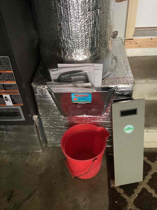 Completed annual Platinum Level maintenance on single-system residential HVAC unit installed in March 2026. Replaced 20x25x5 air filter, performed comprehensive system inspection including refrigerant levels, electrical connections, and condensate drainage. Documented equipment condition with photos showing proper insulation on ductwork and condensate collection system in place. All components operating within manufacturer specifications with no immediate service needs identified.