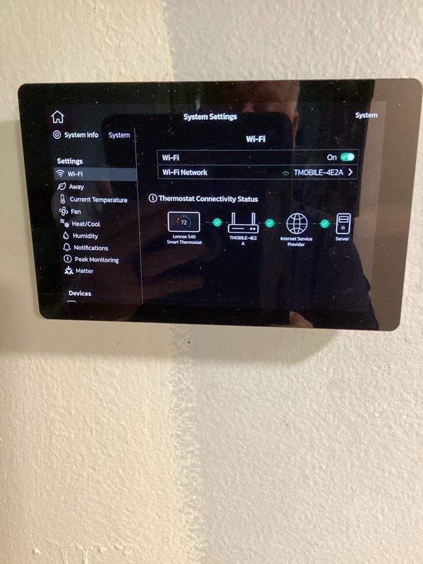 Responded to service call regarding excessive condensation on ductwork. Performed comprehensive system inspection and verified thermostat connectivity and system settings via smart thermostat interface showing proper Wi-Fi connection and operational parameters at 72 degrees. Assessed ductwork insulation levels and identified areas requiring attention to prevent future condensation issues. This visit represents the first of scheduled three-month maintenance intervals with 20x20x5 filter service protocol.