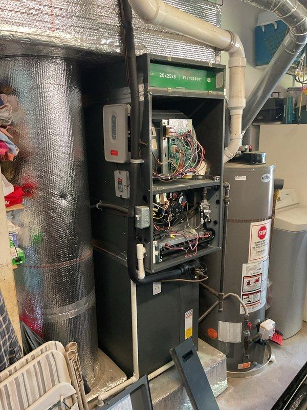 Completed comprehensive AC tune-up on 5-year-old residential air conditioning system. Performed routine maintenance including inspection of outdoor condenser unit electrical components, capacitor, contactors, relays, and control boards; verified proper wiring connections and component functionality. Inspected indoor air handler unit, ductwork insulation, and associated HVAC system components to ensure optimal operation. All systems tested and confirmed working properly with no deficiencies noted.