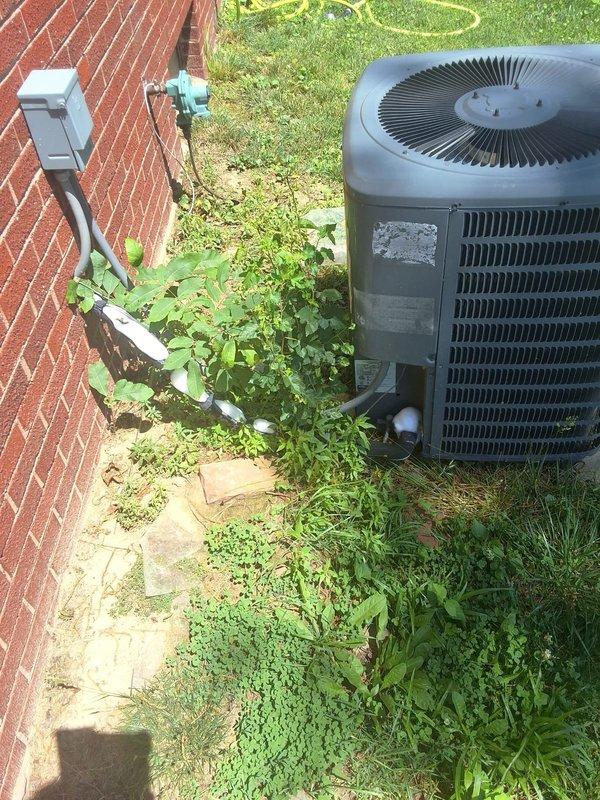 Responded to no cooling complaint on 5-year-old residential system with reduced airflow and inability to maintain setpoint temperature. Upon arrival, discovered entire system frozen from evaporator coil through refrigerant lines to outdoor compressor unit. Advised customer to switch thermostat to fan-only mode to allow system to defrost before diagnostic work could be performed, requiring afternoon return visit to complete proper assessment and repairs once ice had melted.